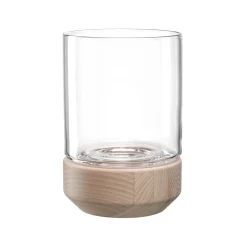 Windlicht auf Holzsockel LEGNO 21 cm