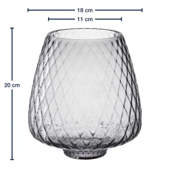 Windlicht GIULIA 20 cm grau