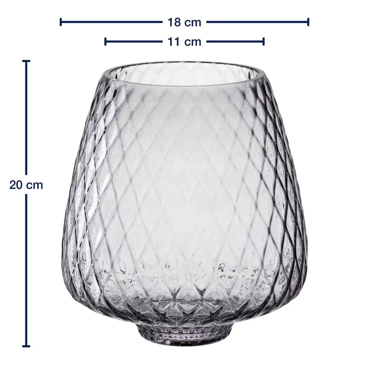 Windlicht GIULIA 20 cm grau