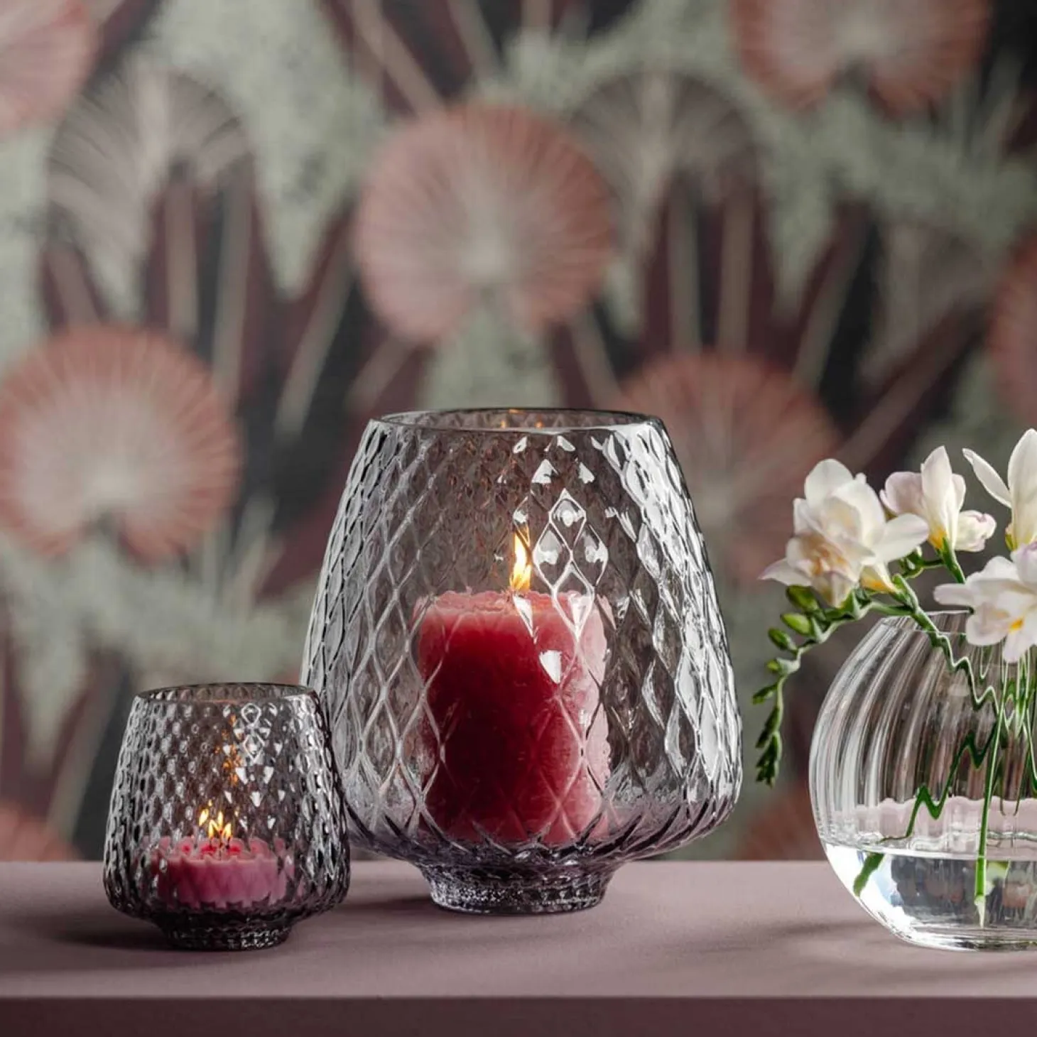 Windlicht GIULIA 20 cm grau